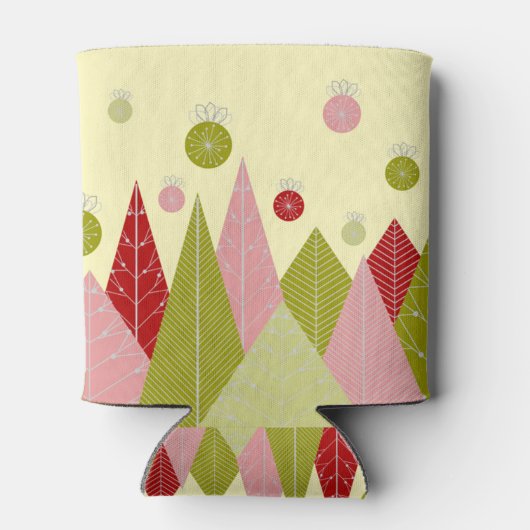 Kleurrijke kerstbomen blikjeskoeler (Achterkant)