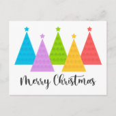 Kleurrijke kerstbomen briefkaart (Voorkant)