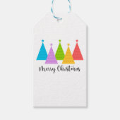 Kleurrijke kerstbomen cadeaulabel (Voorkant)