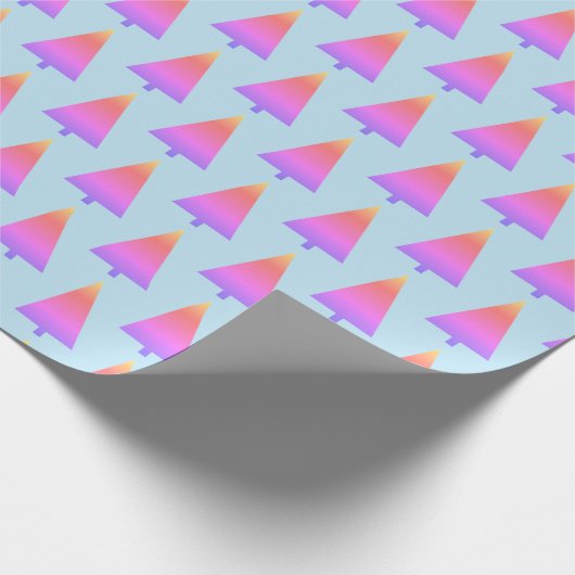 Kleurrijke kerstbomen cadeaupapier (Hoek)