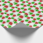 Kleurrijke kerstbomen - cadeaupapier (Hoek)