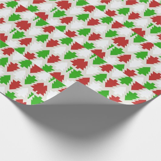 Kleurrijke kerstbomen - cadeaupapier (Hoek)