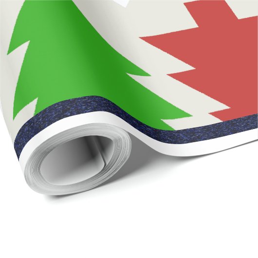 Kleurrijke kerstbomen - cadeaupapier (Rol Hoek)