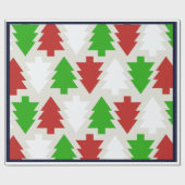 Kleurrijke kerstbomen - cadeaupapier (Vlak)
