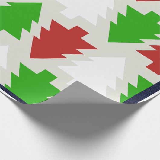 Kleurrijke kerstbomen - cadeaupapier (Hoek)