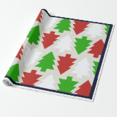 Kleurrijke kerstbomen - cadeaupapier (Uitgerold)