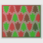 Kleurrijke kerstbomen - cadeaupapier (Vlak)