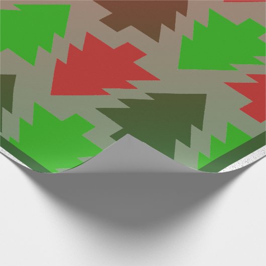 Kleurrijke kerstbomen - cadeaupapier (Hoek)