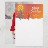 Kleurrijke kerstbomen Chicks Holiday Stationery Briefpapier (Voorkant / Achterkant)