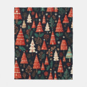 Kleurrijke kerstbomen fleece deken (Voorkant)