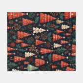 Kleurrijke kerstbomen fleece deken (Voorkant (Horizontaal))