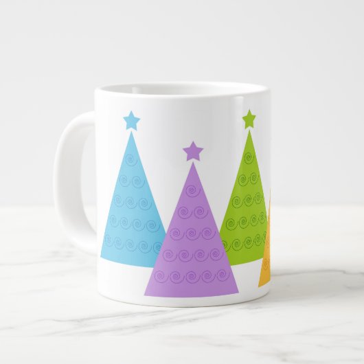 Kleurrijke kerstbomen grote koffiekop (Links)