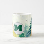 Kleurrijke kerstbomen in boswaterkleur koffiemok (Center)