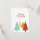 Kleurrijke kerstbomen. kaart (Voorkant / Achterkant in situ)