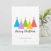 Kleurrijke kerstbomen Kaart voor kerstmis (Staand voorkant)