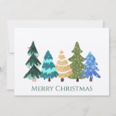 Kleurrijke kerstbomen Kraft Paper Holiday Kaart (Voorkant)