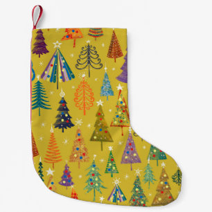 Kleurrijke kerstbomen naadloze patroonachtergrond kleine kerstsok