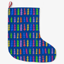 Kleurrijke kerstbomen op blauw
