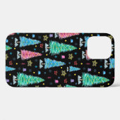 Kleurrijke kerstbomen op kerstavond Case-Mate iPhone case (Achterkant (horizontaal))