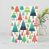 Kleurrijke Kerstbomen Patroon Bedankkaart (Staand voorkant)