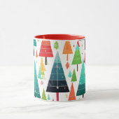 Kleurrijke Kerstbomen Patroon Mok (Midden)