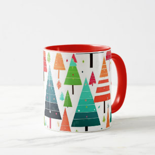 Kleurrijke Kerstbomen Patroon Mok