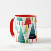 Kleurrijke Kerstbomen Patroon Mok (Voorkant links)