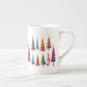 Kleurrijke kerstbomen porselein kop (Rechts)