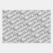 Kleurrijke kerstbomen, "prettige kerst", sneeuw inpakpapier vel (Voorkant 3)