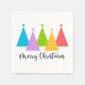Kleurrijke kerstbomen servet (Voorkant)