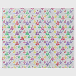 Kleurrijke Kerstbomen Xmas Cadeaupapier