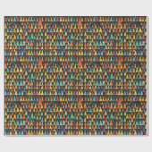 Kleurrijke kerstbomen Xmas Cadeaupapier (Vlak)