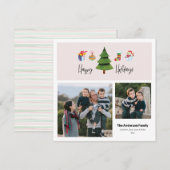 Kleurrijke Kerstboom | 2 foto's Feestdagenkaart (Voorkant / Achterkant)