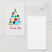 Kleurrijke kerstboom aquarel notitiekaartje (Voorkant / Achterkant)