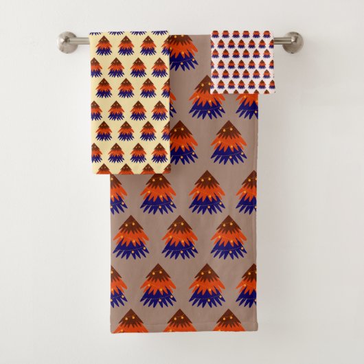 Kleurrijke Kerstboom - Badhanddoekenset Bad Handdoek (Insitu)