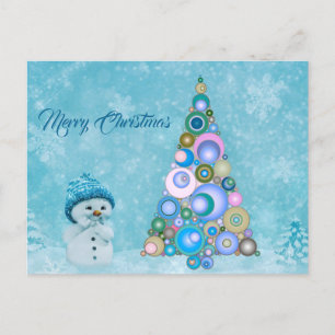 Kleurrijke kerstboom Blauwgroen Briefkaart