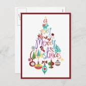 Kleurrijke kerstboom Briefkaart (Voorkant / Achterkant)
