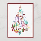 Kleurrijke kerstboom Briefkaart (Voorkant)