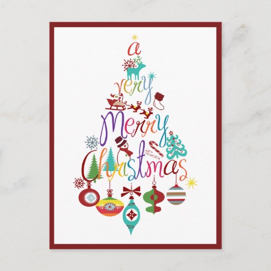 Kleurrijke kerstboom Briefkaart (Voorkant)