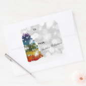 Kleurrijke kerstboom cadeau label (Envelop)