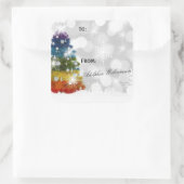 Kleurrijke kerstboom cadeau label (Tas)