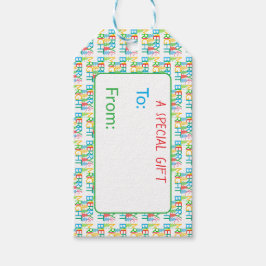 Kleurrijke Kerstboom Cadeaubijsluiter Cadeaulabel