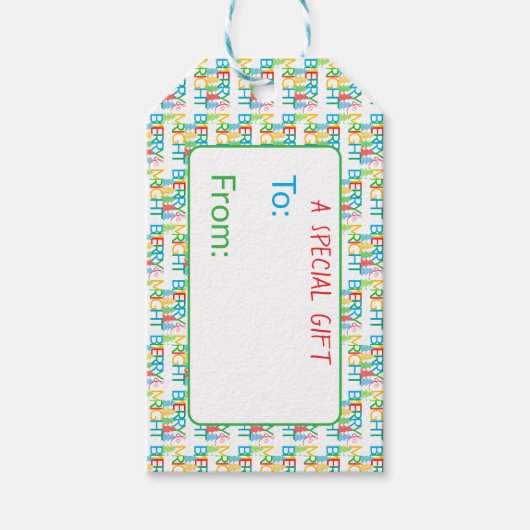 Kleurrijke Kerstboom Cadeaubijsluiter Cadeaulabel (Voorkant)
