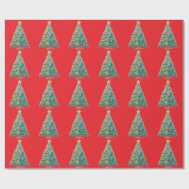 Kleurrijke Kerstboom Cadeaupapier