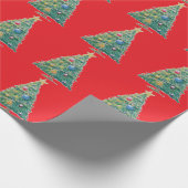 Kleurrijke Kerstboom Cadeaupapier (Hoek)