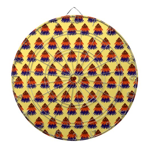 Kleurrijke Kerstboom - Dartbord (Voorkant)