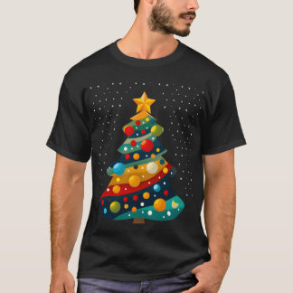 Kleurrijke kerstboom Een feestelijke Pop van vreug T-shirt