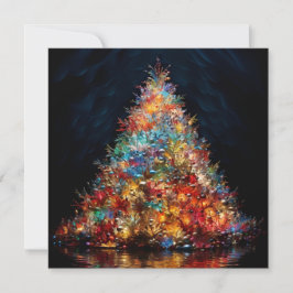 Kleurrijke kerstboom feestdagenkaart