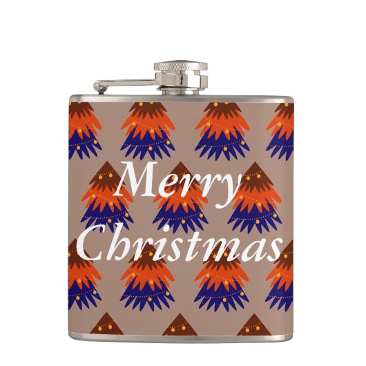 Kleurrijke Kerstboom - Flask Heupfles (Voorkant)