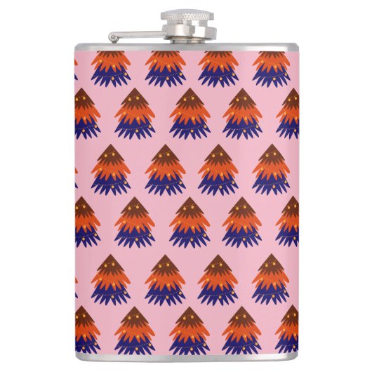 Kleurrijke Kerstboom - Flask Heupfles (Voorkant)